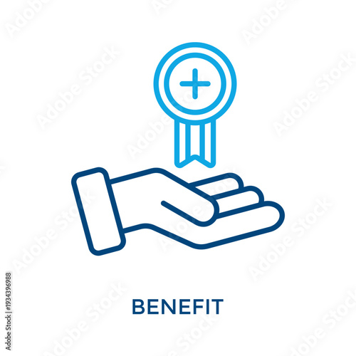 Benefit Icon Outline Color Style. Vector Illustration For Graphic Design
