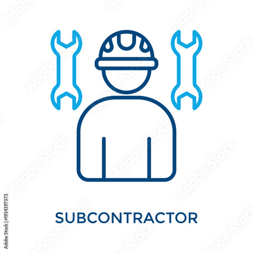 Subcontractor Icon Outline Color Style. Vector Illustration For Graphic Design