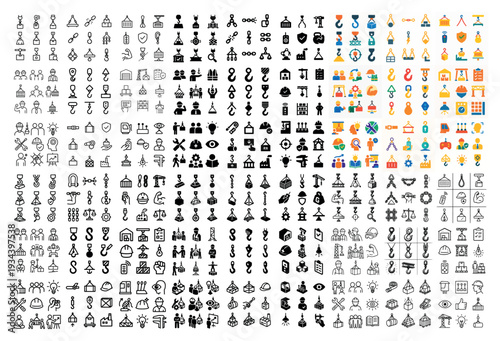 Business icons with people calendar money colorful