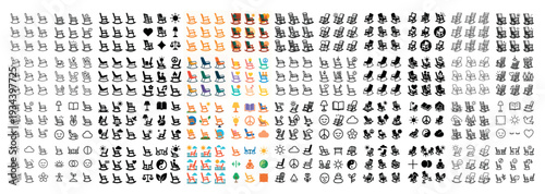 Retail icons with shoe chair bag minimal