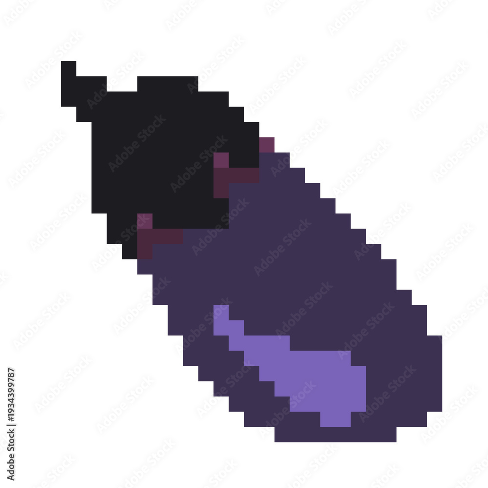 Obraz premium ドット絵の野菜,透過背景,茄子