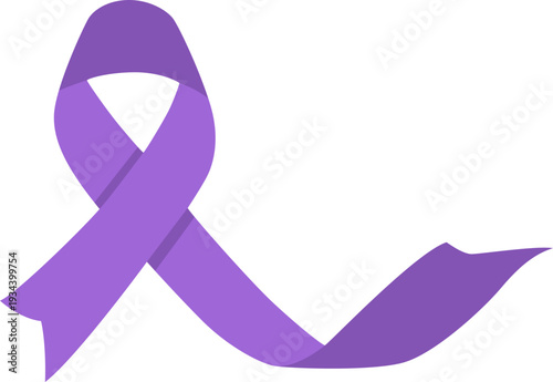 Purple Awareness Ribbon Vector Symbol