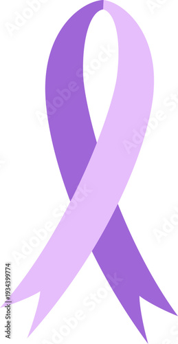 Purple Awareness Ribbon Vector Symbol