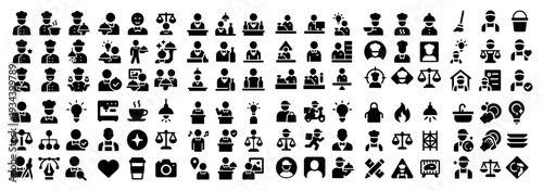 Legal icons with judge and scale silhouette