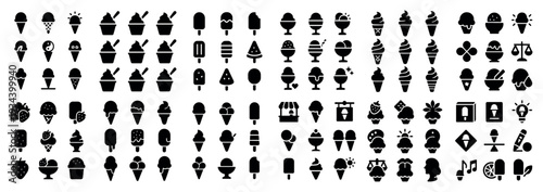 Dessert icons with cone popsicle scoop minimalist