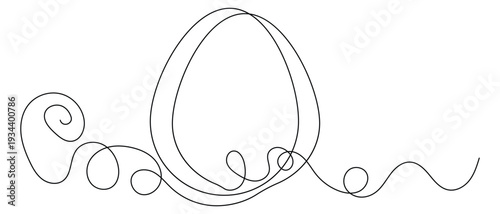 Easter eggs single continuous line art drawings set. Minimal black and white vector design elements. Line Art Egg Basked. Happy Easter Holiday Greeting card Element. Spring Vacation Graphic Symbol.