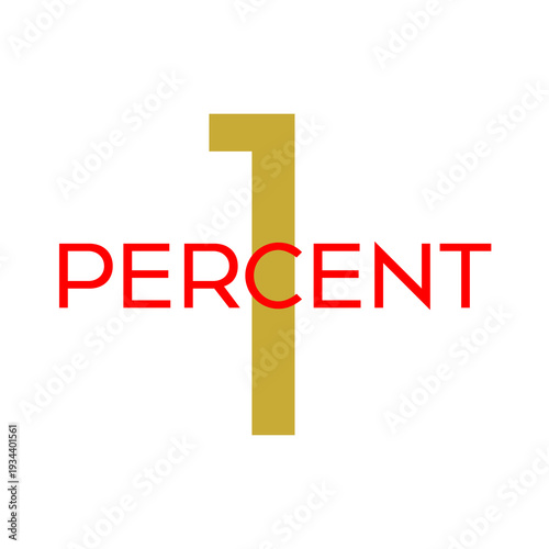  One percent icon isolated on white background