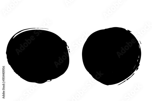 黒の筆ブラシストロークデザイン素材