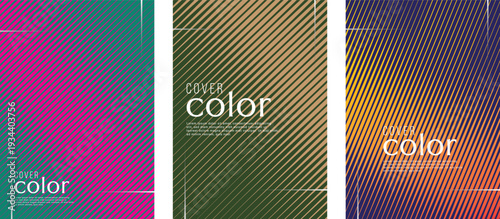Abstract gradient geometric cover designs with colorful backgrounds and patterns