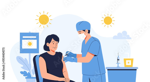 Doctor Administering Vaccine Injection to Patient