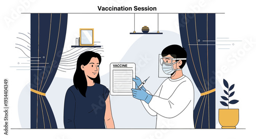Doctor Administering Vaccine to Patient During Vaccination Session