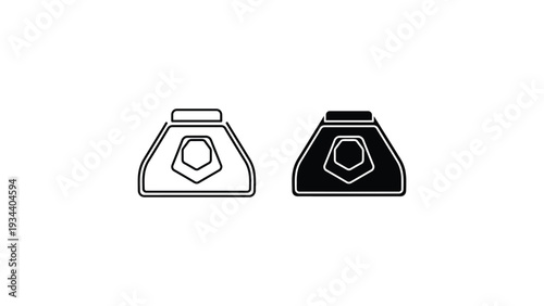 Two abstract geometric shapes resembling hexagonal pyramids with circular bases