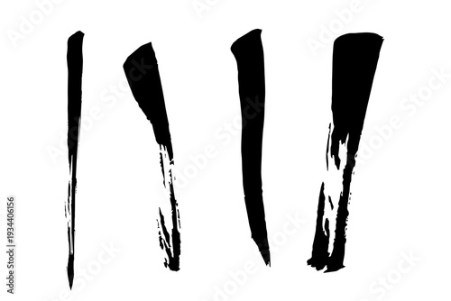 黒の筆ブラシストロークデザイン素材