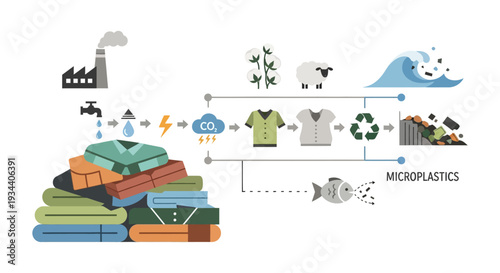 Textile Industry Environmental Impact: Lifecycle of Clothing from Production to Waste, Pollution, and Microplastic Release