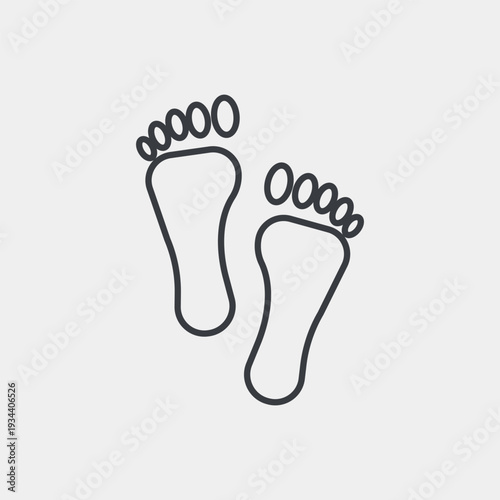 Footprint icon set in flat and strokes. Suitable for graphic projects. EPS10