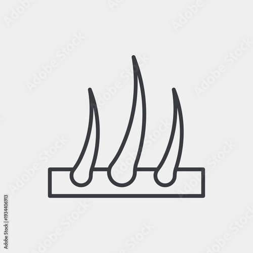 Hair icon set in flat and strokes. Suitable for graphic projects. EPS10