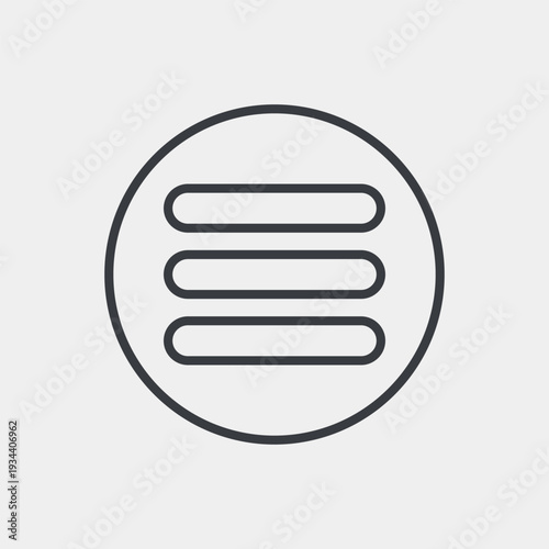 Hamburger menu icon set in flat and strokes. Suitable for graphic projects. EPS10