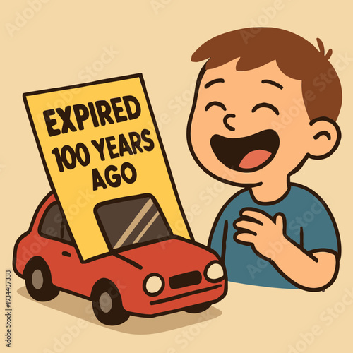 April Fool's Day Fake Parking Ticket on Toy Car Windshield