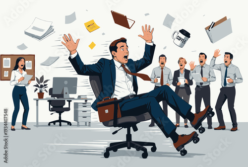 Office Chair Wheels Replaced with Roller Skates Prank