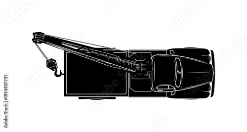 Vector illustration of a tow truck
