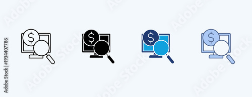 Cost Analysis Multiple Icon Illustration Vector