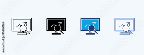 Performance Tracking Multiple Icon Illustration Vector