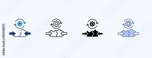 Process Integration Multiple Icon Illustration Vector
