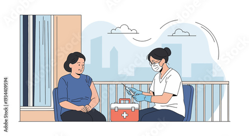 Healthcare Professional Administering Injection to Patient