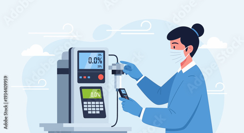 Healthcare Professional Conducting Medical Test with Advanced Equipment