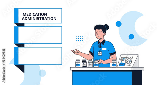 Healthcare Professional Demonstrating Medication Administration and Medical Supplies