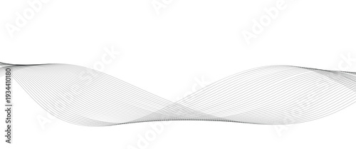 Abstract digital future technology concept background. Wavy curved line business background. Flowing lines wave pattern black color smooth curve shape isolated on white background. 
