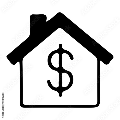 House Icon with Dollar Sign for Real Estate Finance