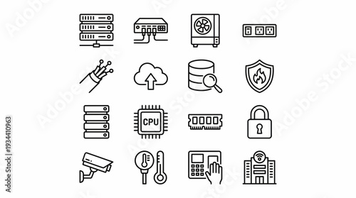 Collection of Security Icons and Symbols.