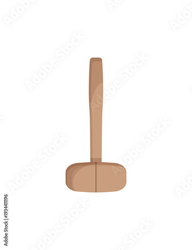 Vector illustration of a wooden mallet hammer.