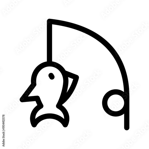 Caught Fish Icon Vector Symbol Design Illustration