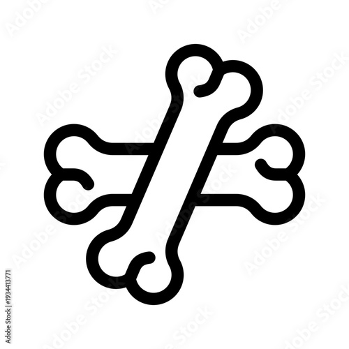 Bone Cross Icon Vector Symbol Design Illustration