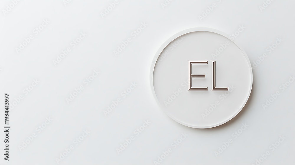Fototapeta premium Elegant white circular monogram el on gray background modern logo design element