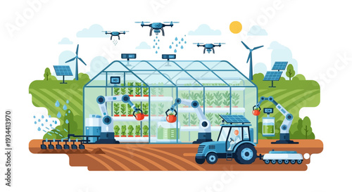Smart Farming Ecosystem: Robotics, Drones, AI & Renewable Energy for Sustainable Agriculture & Future Food Production