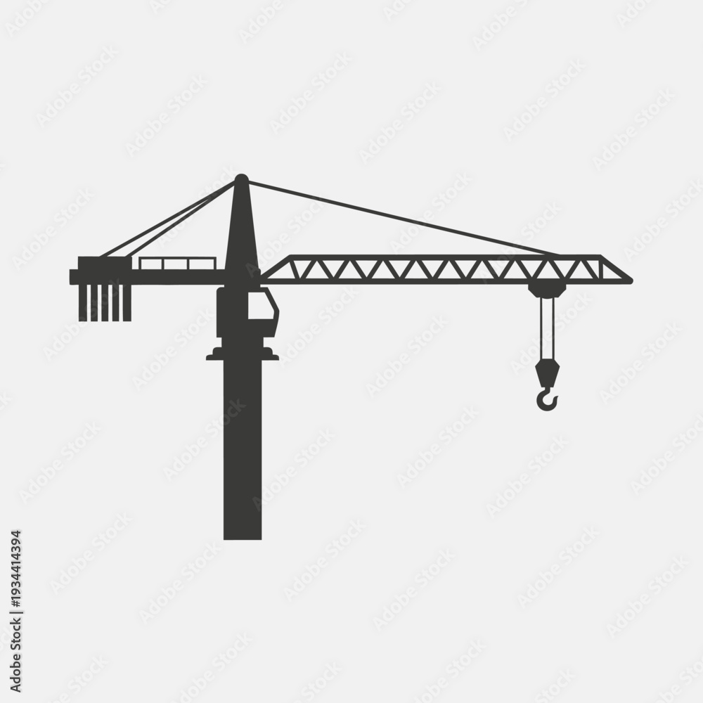 Obraz premium Construction crane silhouette, heavy machinery for building industry, industrial equipment, engineering, lifting loads