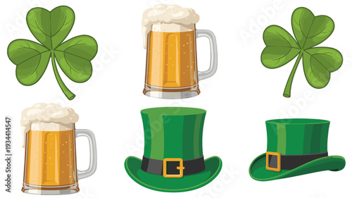 St. Patrick's Day symbols illustrations.