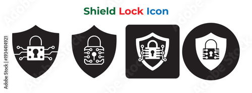 Cyber protection emblem with technology circuit vector illustration