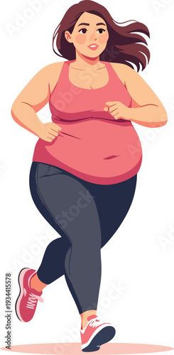 donna  che corre e fa ginnastica per tenersi in forma vettoriale 