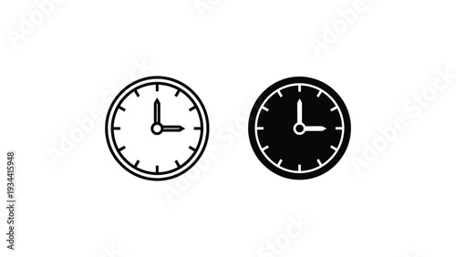 Two analog clocks displaying different times on a plain background