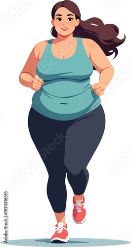 donna  che corre e fa ginnastica per tenersi in forma vettoriale 