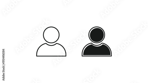 Contrast between a white and black silhouette figure representation