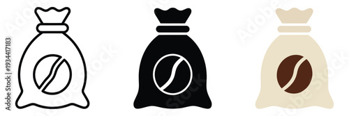 Coffee bag line icon, coffee and food symbol, coffee package vector sign in clean linear style, isolated on white background, ideal for menu design, packaging, and café branding.