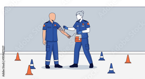 Medical Professional Administering Injection to Patient Illustration