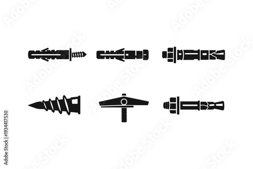 Collection of various wall anchors and fasteners for construction and DIY projects