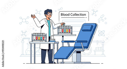 Medical Professional Conducting Blood Collection and Laboratory Testing
