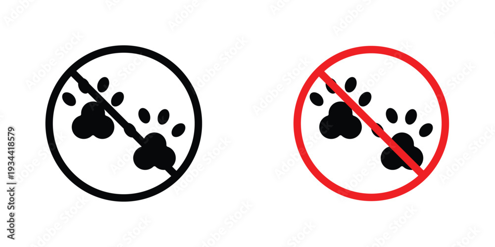 Fototapeta premium Forbidden dog pet signs graphic design vector symbols. Best for Graphics